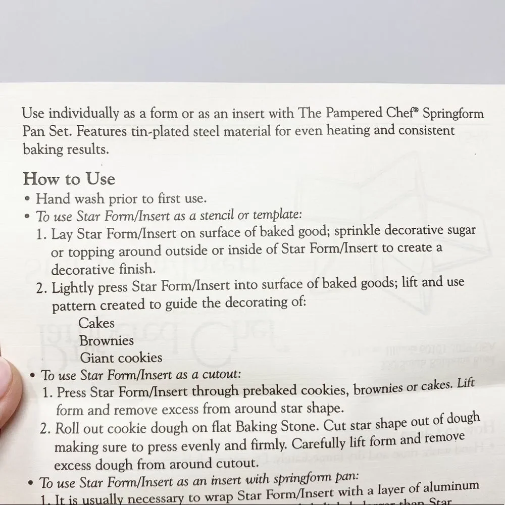NEW Pampered Chef Star‎ Baking Form/Insert